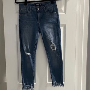 Just Black Dark Blue Distressed Skinny Jeans